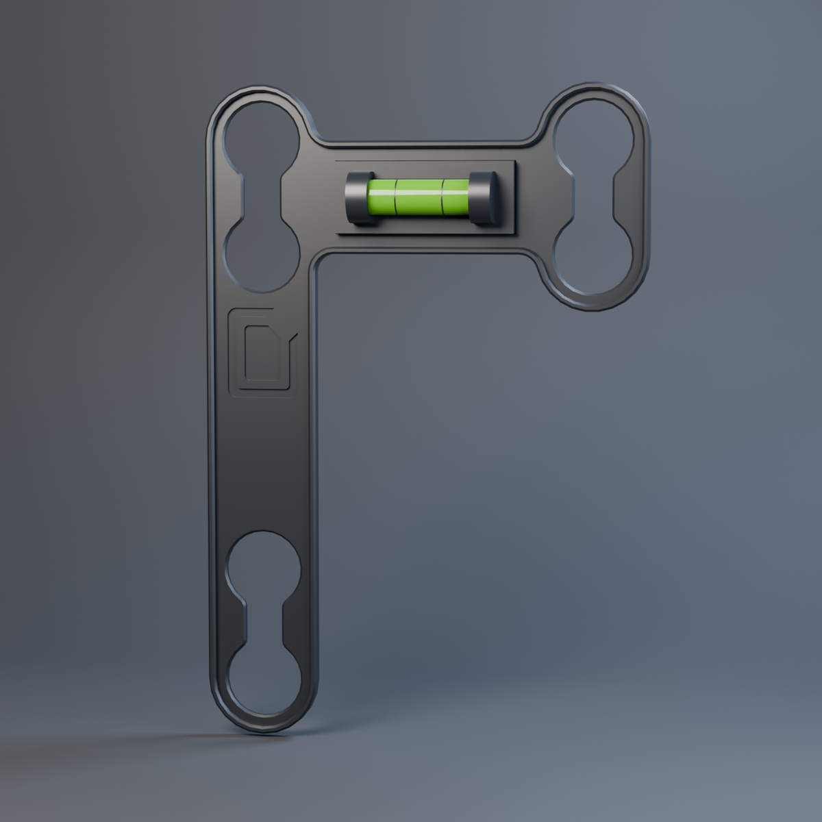 ShowCase Mini Alignment Tool with integrated bubble level for positioning magnetic card displays.