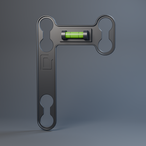 ShowCase Mini Alignment Tool with integrated bubble level for positioning magnetic card displays.