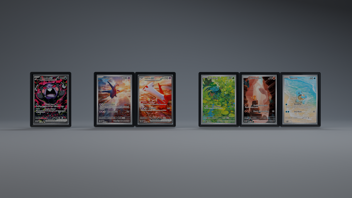 ShowCase Mini raw card display system showing Mini, Duo and Trio configurations.